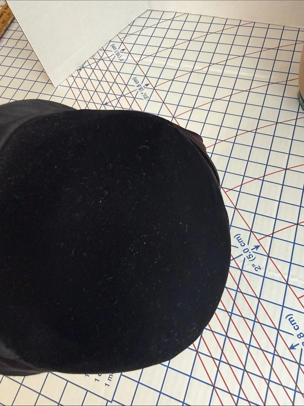 Vintage 1960s Black Velvet Hat Satin Roses Union Made Mod Cloche